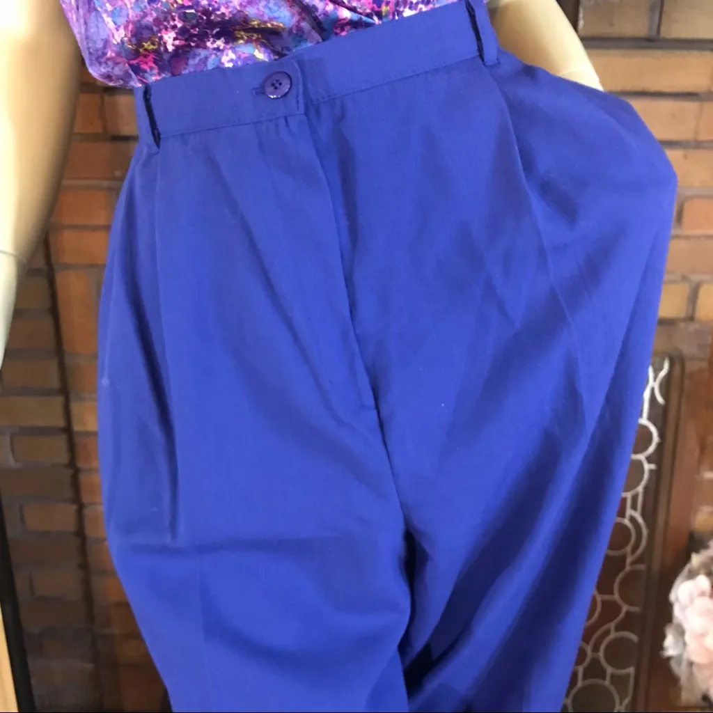 SAG HARBOR PETITE PURPLE PLEATED TROUSERS VINTAGE 1990'S (18P) - Image 5