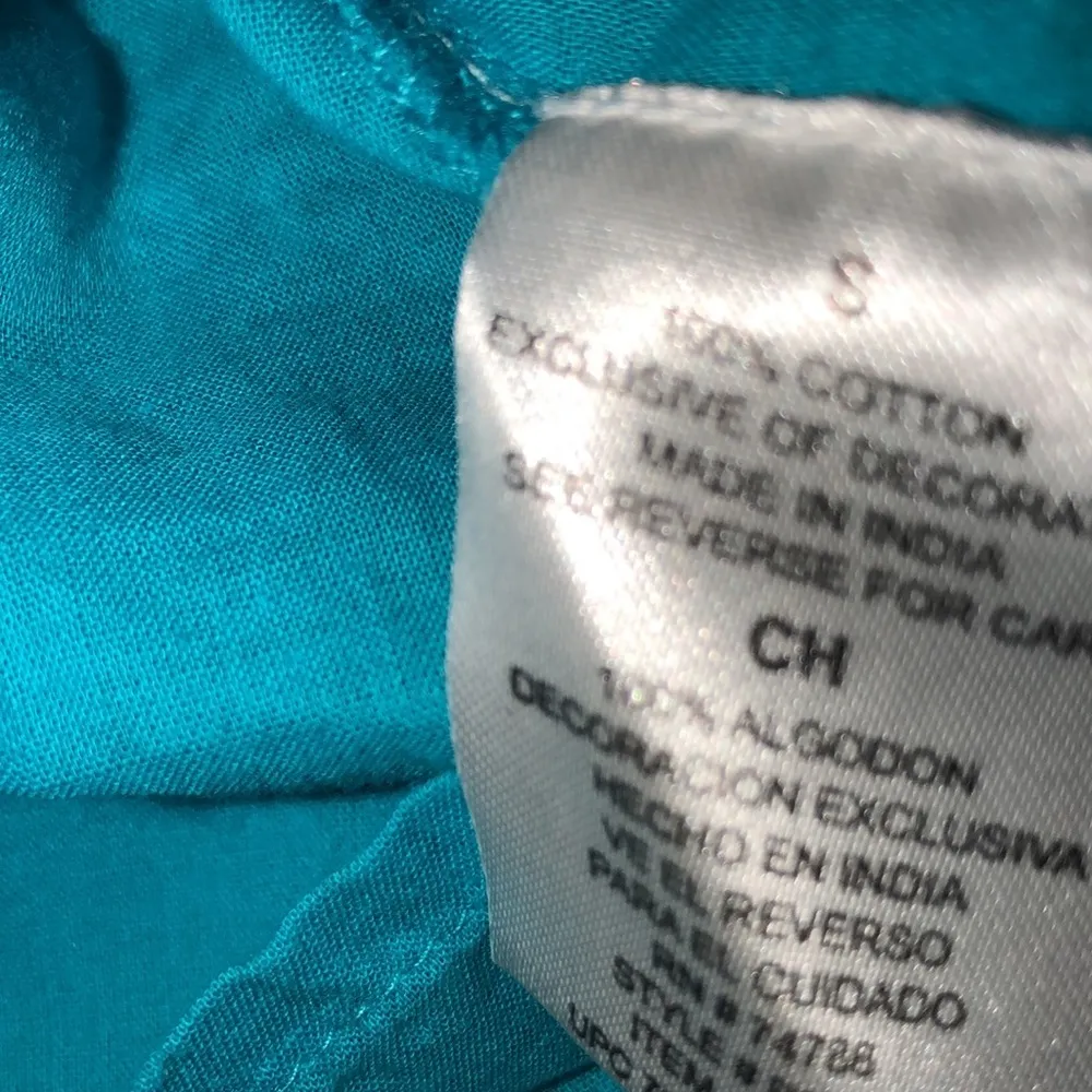 Bila small turquoise boho floral embroidered top Blue - Image 5