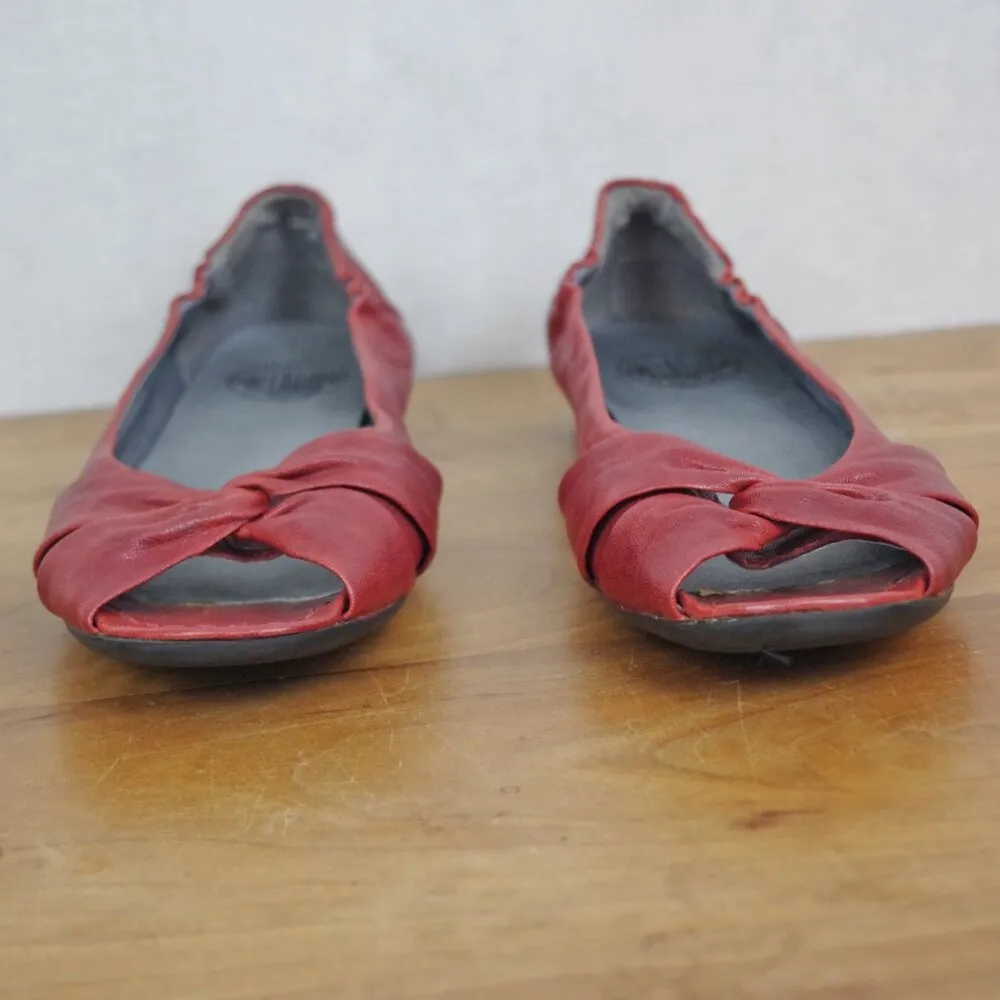 Palladium  Red Leather Open Toed Flats Size 11 - Image 9