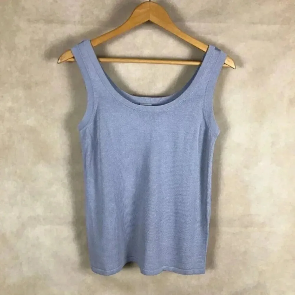 ANNE KLEIN Knit Tank Top, Summit Blue NWT XS - Image 2
