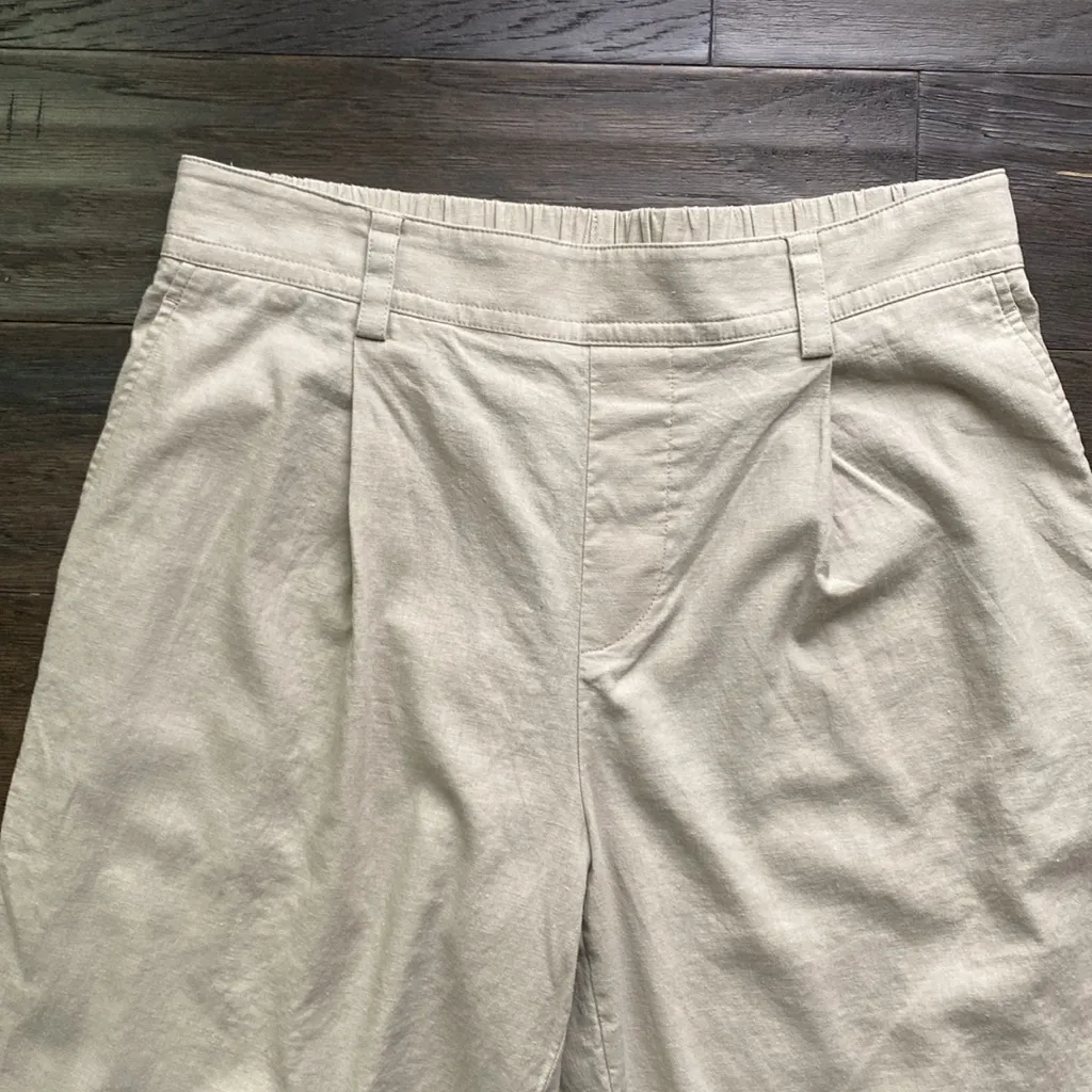 VINCE Linen Trouser Womens Sz Medium Tan Pull On Pant Classic Essential - Image 2