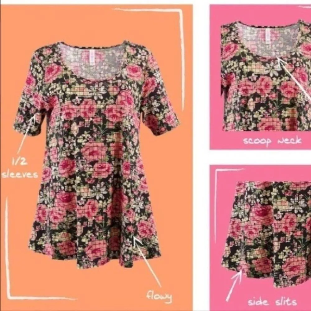 LulaRoe Small Brown Paisley Soft Perfect T shirt - Image 8