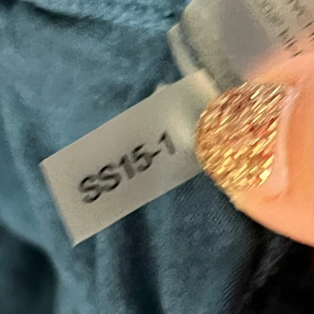 Peruvian Connection Women's Teal Blue Pima Cotton Dress Pockets 3/4 Sleeve Large - Image 6