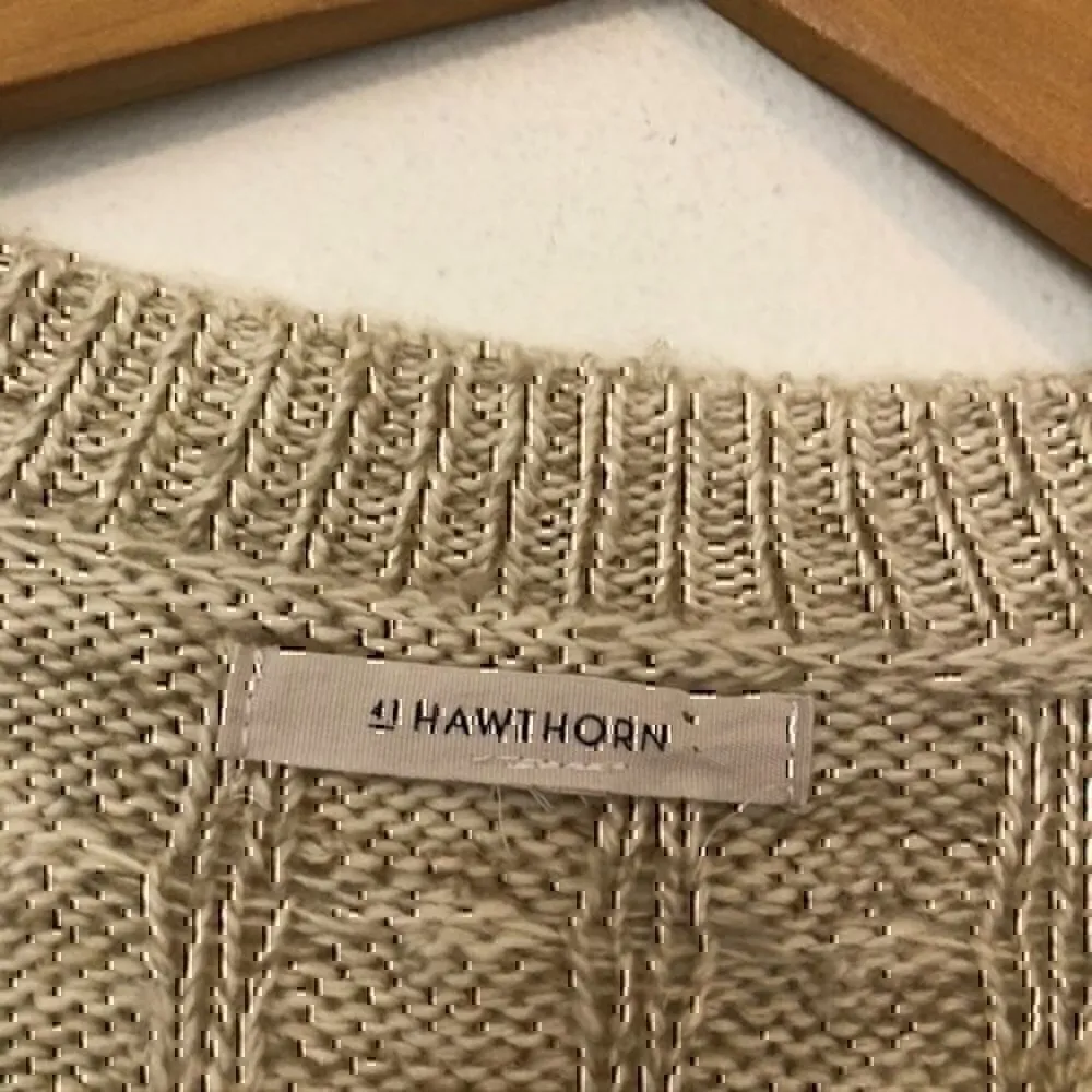 41 HAWTHORN STITCH FIX Jasilla Cardigan Oatmeal Beige Full Zip Sweater WOOL Etc Tan - Image 5