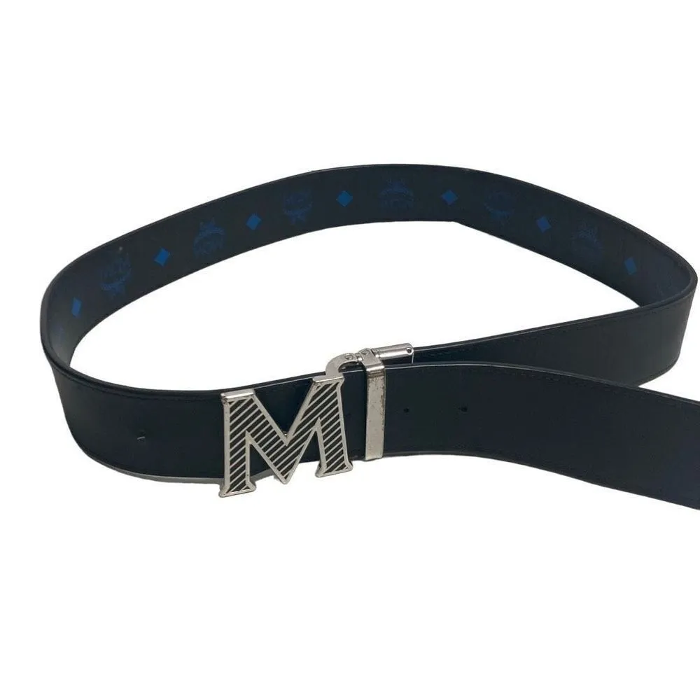 MCM Unisex Reversible Monogram Logo‎ Belt 45” length Black - Image 2