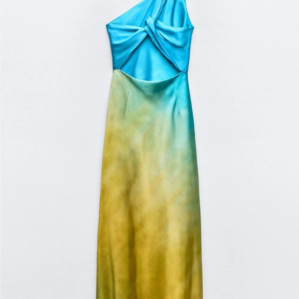 ZARA Asymmetrical Satin Effect Tie Dye Dress - Image 6