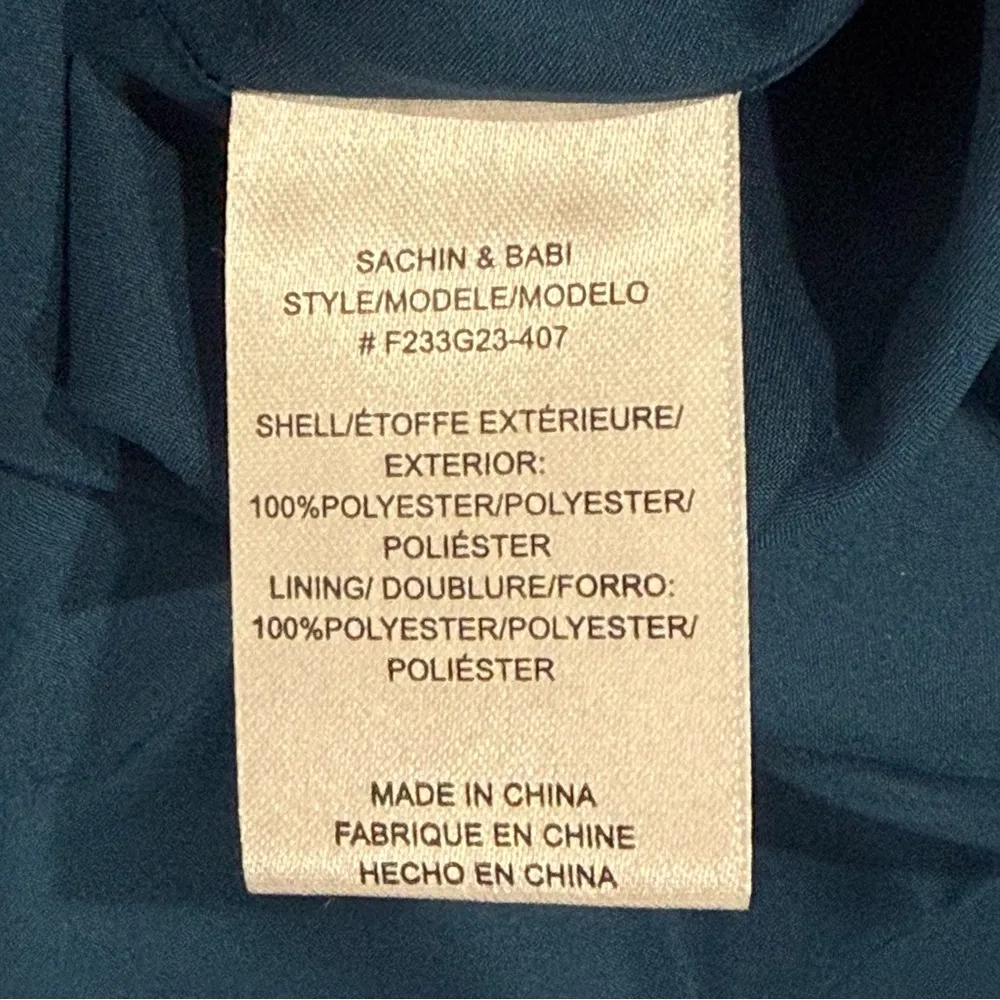 Sachin & Babi Audrey Gown Teal Garden Floral Dress Sleeveless Satin Size 8 New - Image 12