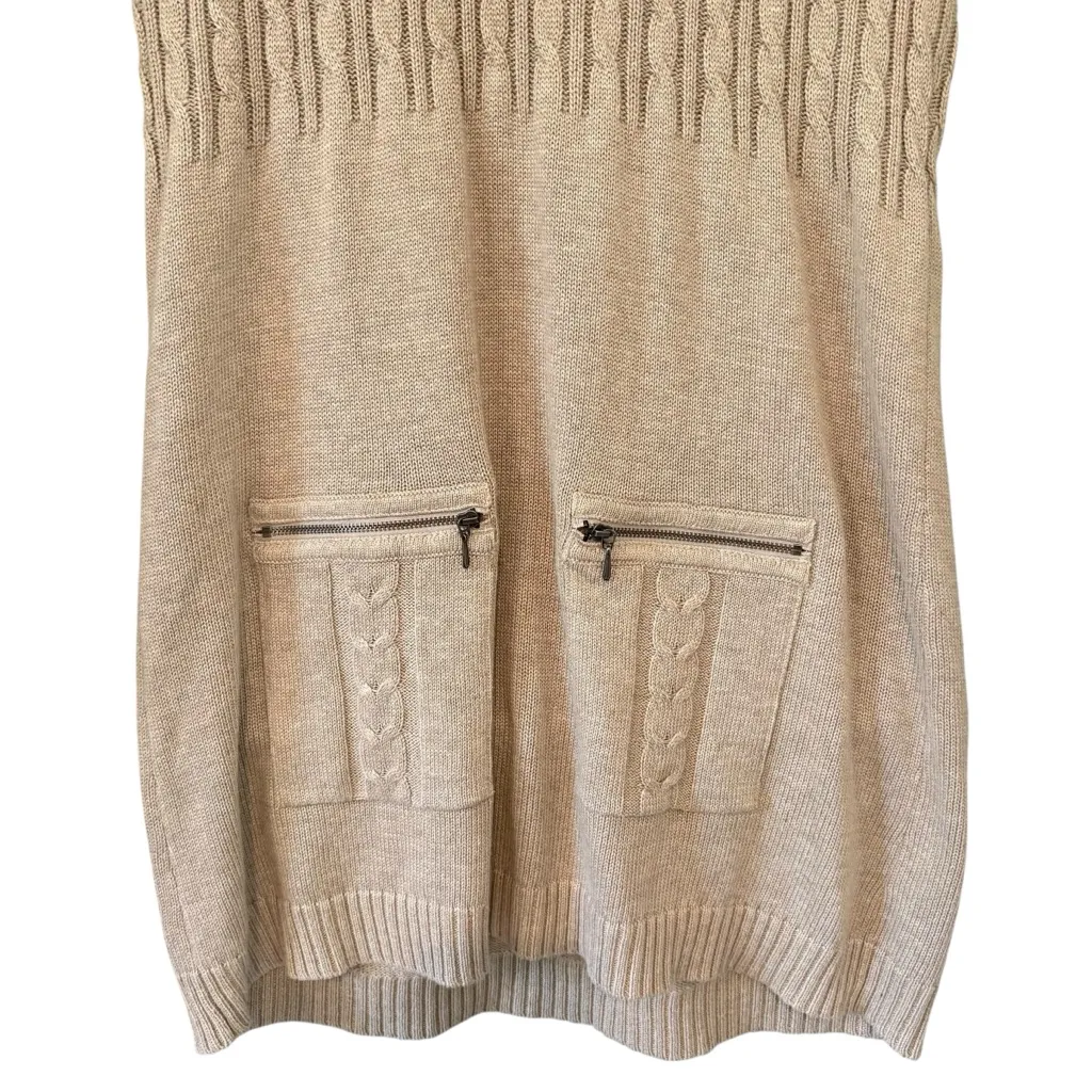 NWT, Alfani Cowl Neck Short Sleeve Sweater Dress w/angora rabbit hair, Sz M Tan Size M - Image 11