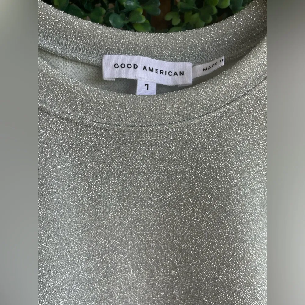 Good American - Silver Sparkling Crop Top | Has Stretch - NWT - 90’s Vibe - Image 5