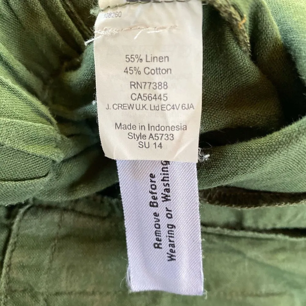 J. Crew‎ Linen Blend Pants Green - Image 7