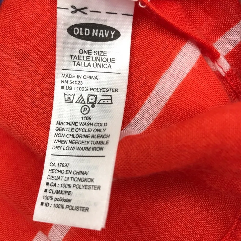 3/$30 Old Navy | Bright Red Floral Polyester Scarf - Image 4