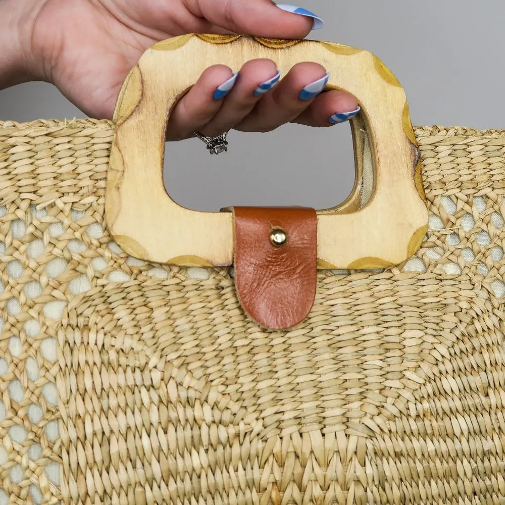 Vintage Straw Wicker Clutch Purse - Image 5