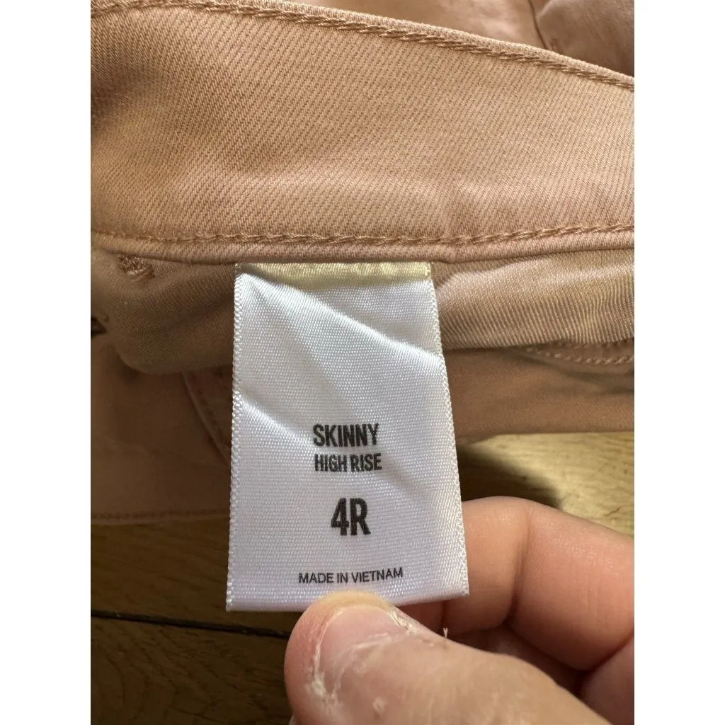 Express Skinny High Rise Pants Size 4R Pink Stretch Classic City‎ Preppy Office - Image 9