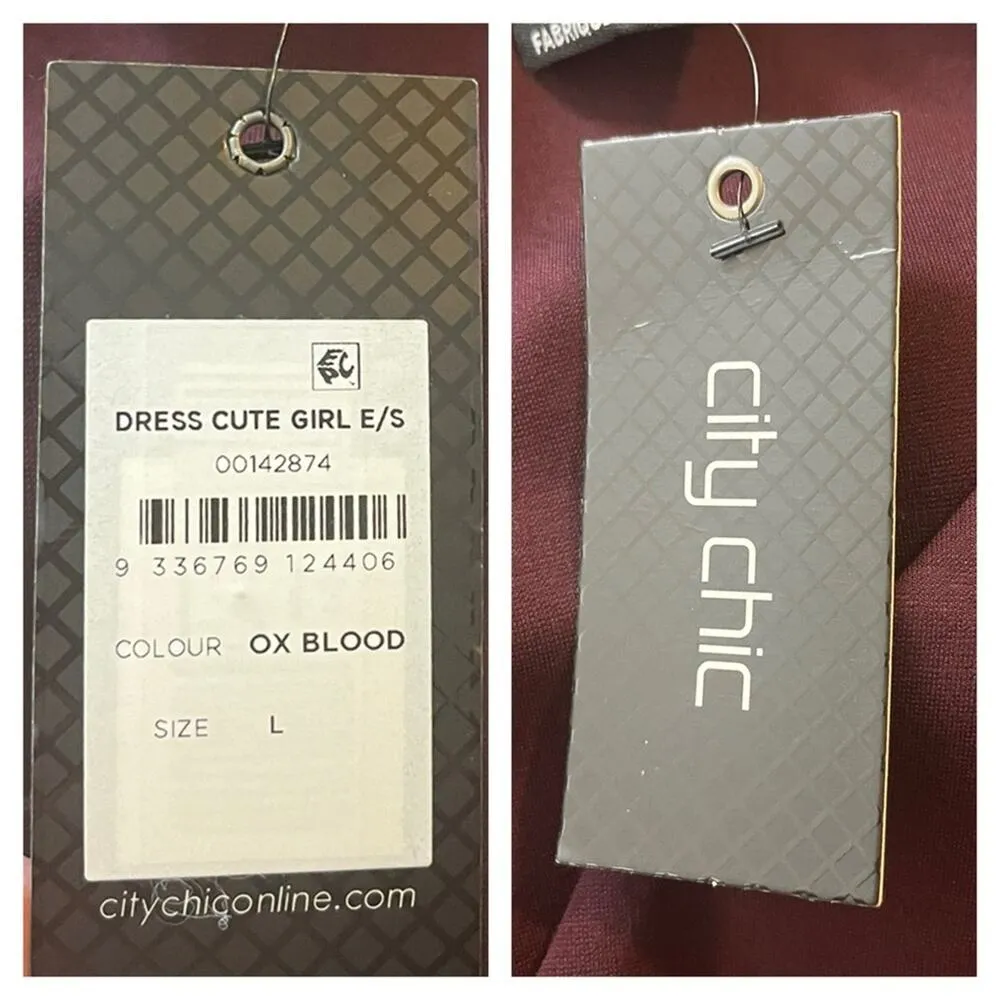 City Chic New Midi Dress A-line Ponte Knit Burgundy Wine Women’s Plus Size L/20 - Image 12