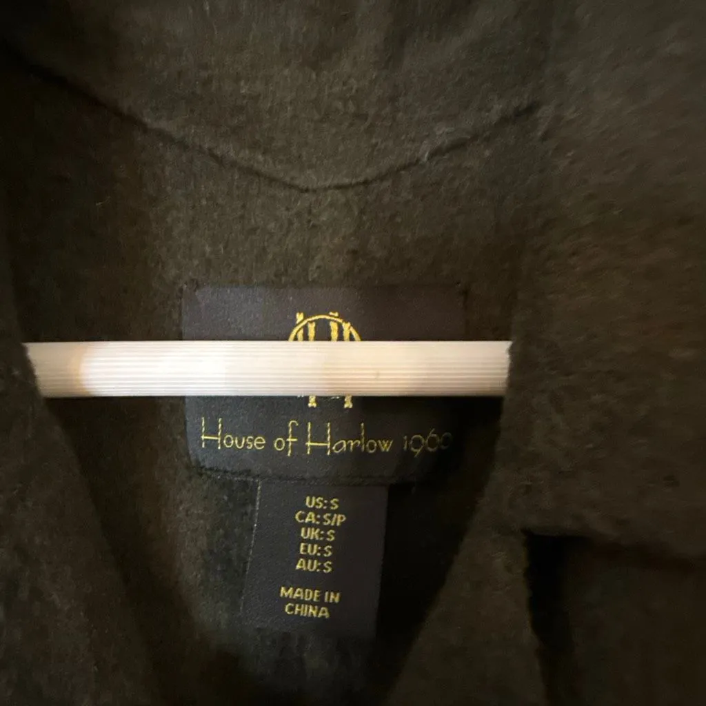 House of Harlow 1960 green wool blend cropped jacket size small - Image 5