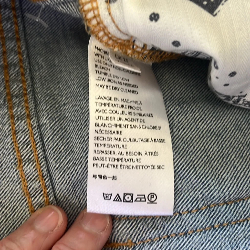 Anthropologie Pilcro Blue Embroidered Slim Boyfriend Jeans.  Size 25 - Image 8