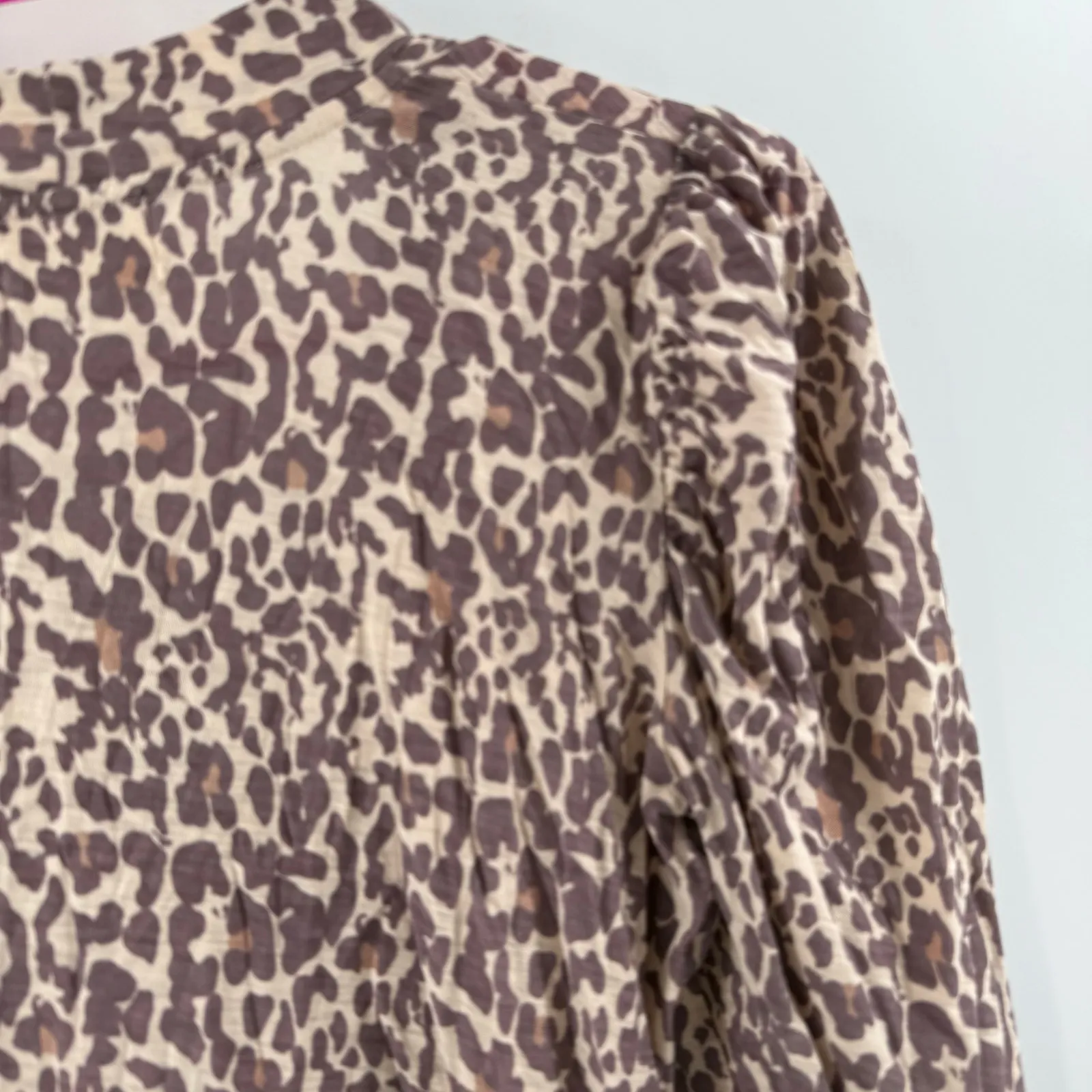 Nation LTD Evette Tee SZ Extra Small Tie Antique Leopard Pima Cotton Shirt Peru - Image 10