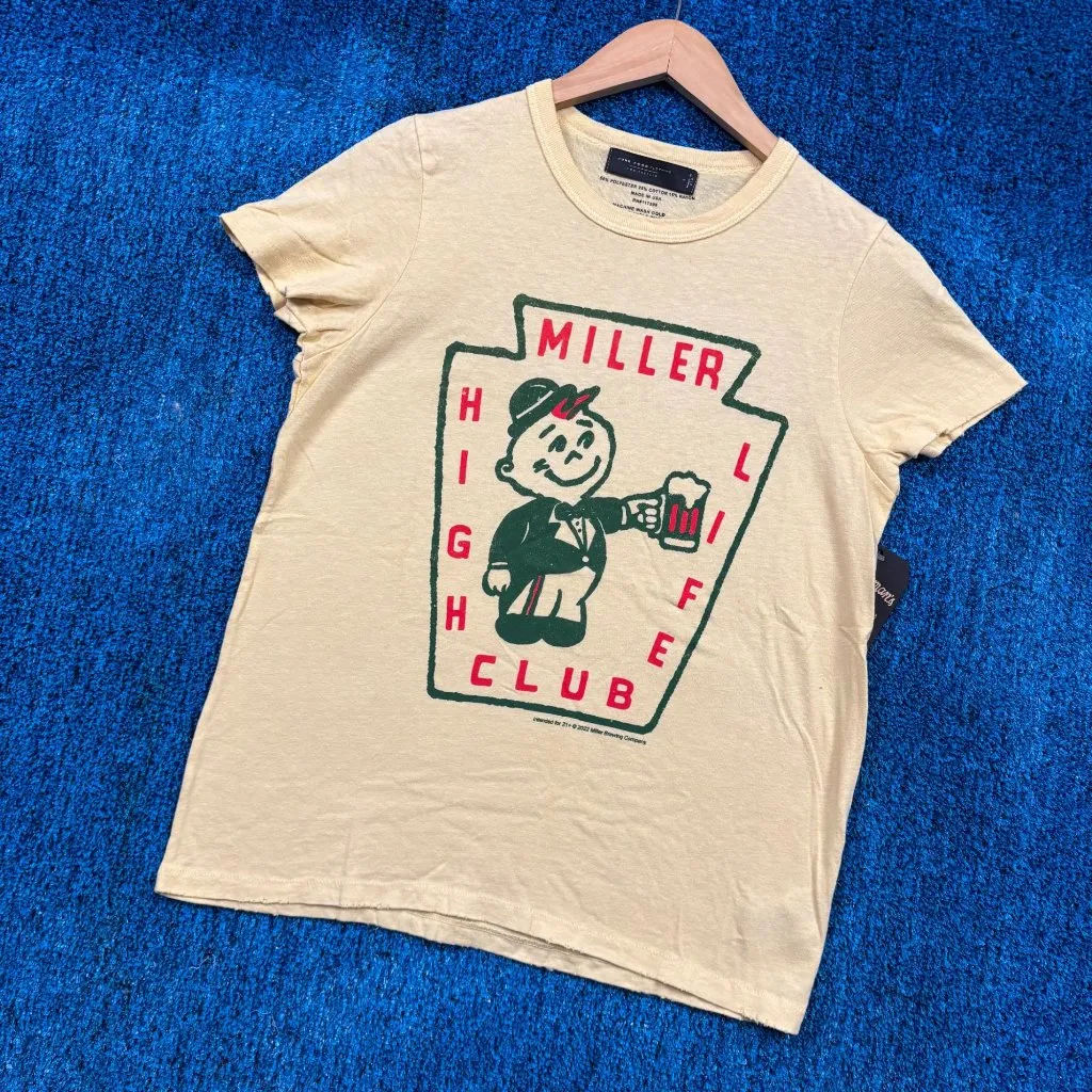 Miller High Life Club Cheers Champaign of Beers Crop Top L Yellow Size L - Image 3