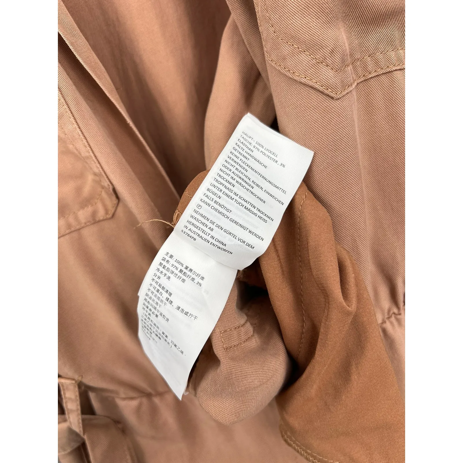 Bardot REVOLVE 26/ S utility boiler suit jumpsuit tie One Piece Outfit Tan - Image 14