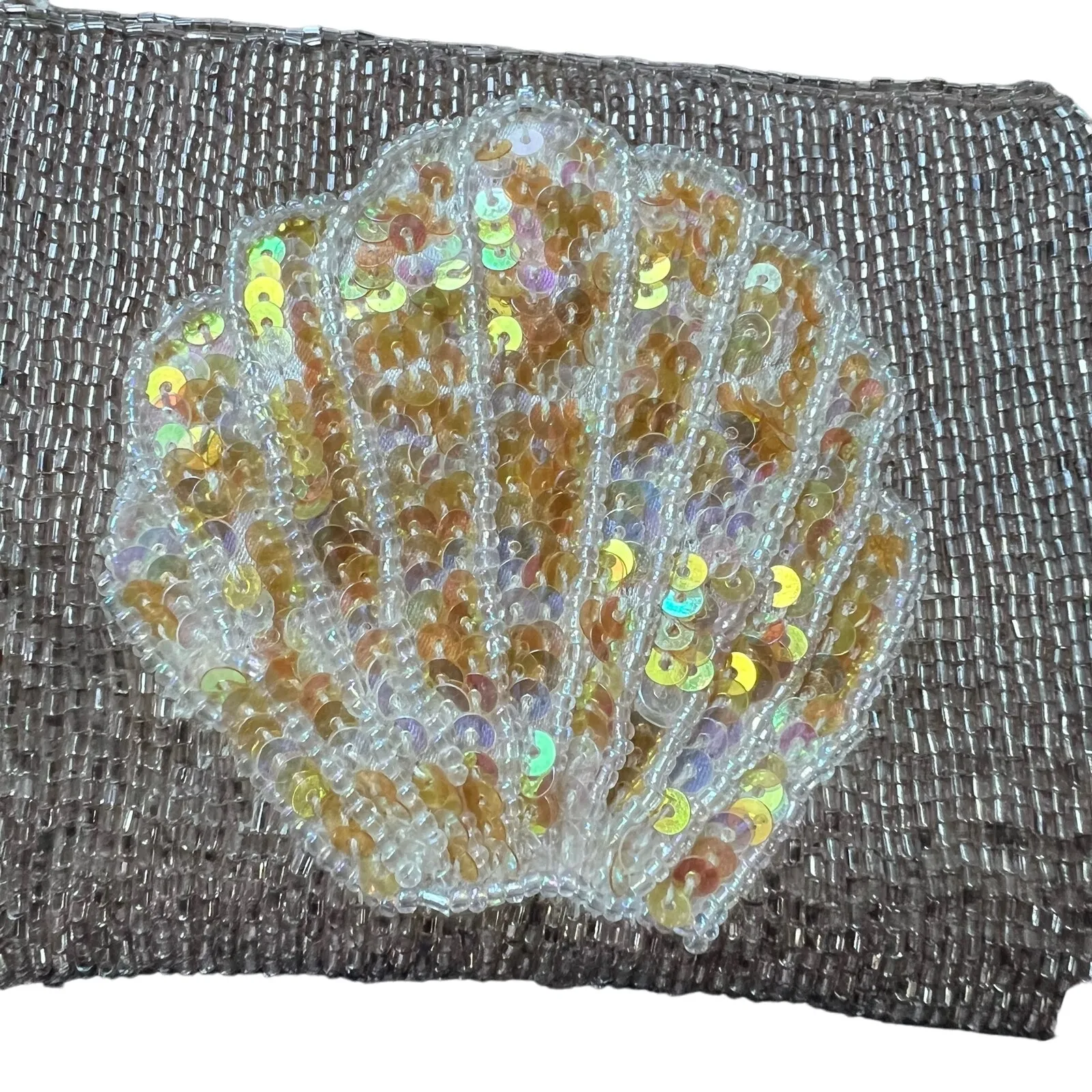 Liz Claiborne  Beaded Sequin Shell Pouch Wristlet Small Cliutch - Image 2