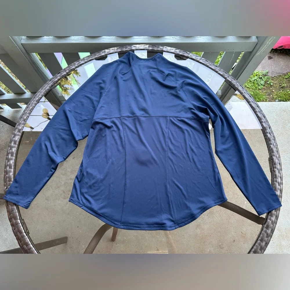 Puma Shine Lightweight Quarter Zip Long Sleeve Pull Over in Navy Blue Size Large - Image 9