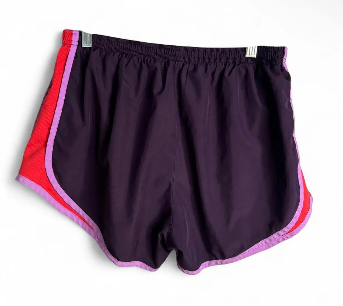 Nike Dri-Fit Running Shorts Womens Medium TEMPO Sport Athletic Purple 2 Tone Red size L  - Image 2