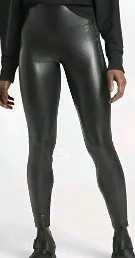 Athleta Women Moto Edgy Active Delancey Shine Faux Leather Tight Leggings Size M - Image 1