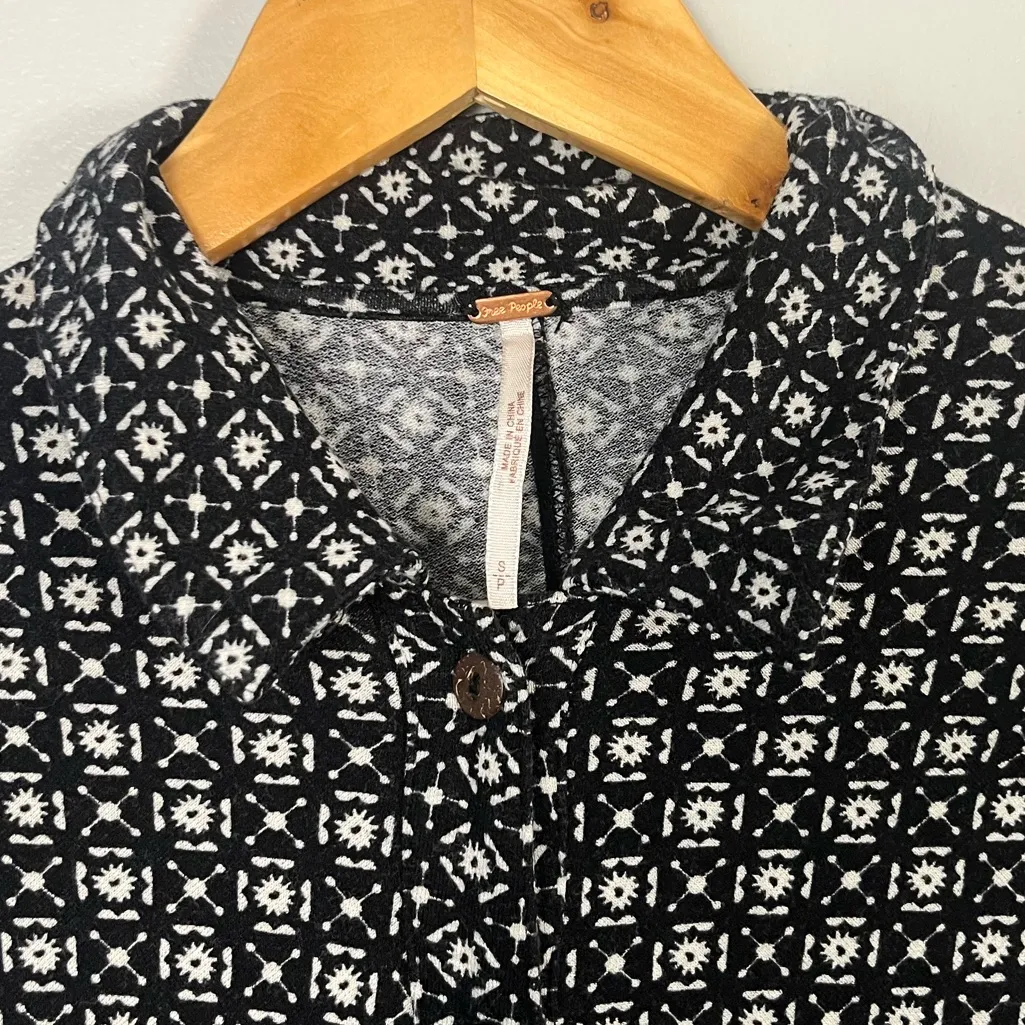 Free people Shayla Mini Dress in black long sleeve size small - Image 3