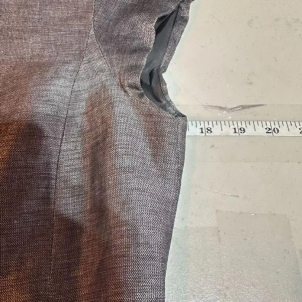 Hugo Boss Womens Linen Blend Cap Sleeve Pleated Sheath Dress Heather Gray Size 6 - Image 10