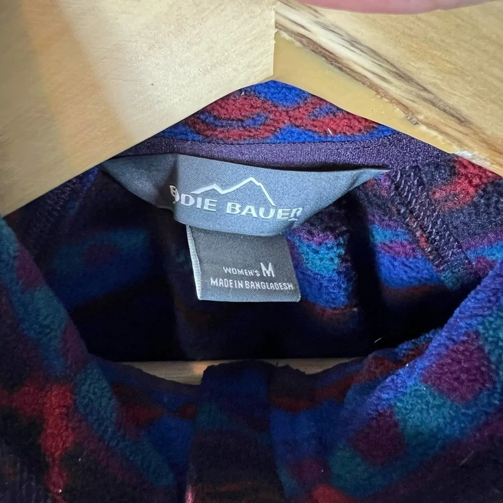 Eddie Bauer Women Southwestern Aztec 3/4 Zip Pullover Blue Fleece Size M Outdoor - Image 5