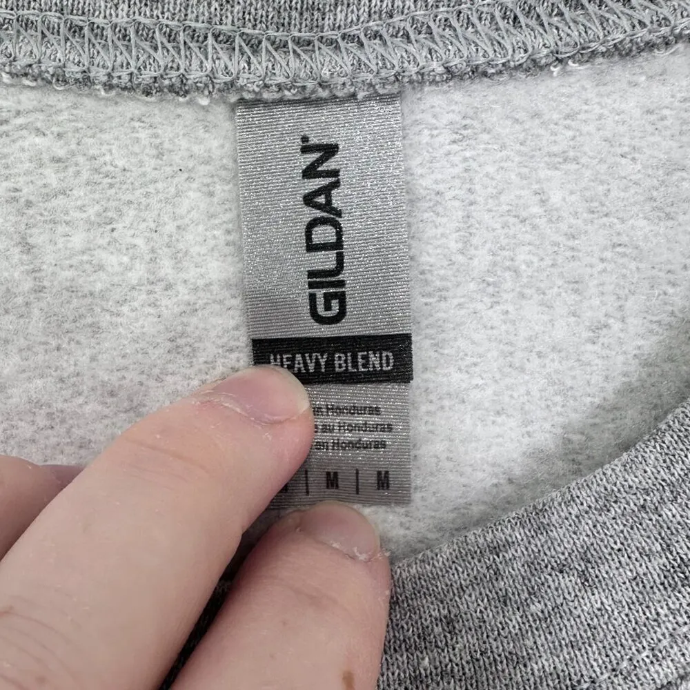 Embroidered Bookworm Read More Boooks Spooky Ghost Book Grey Crewneck Sweatshirt - Image 3