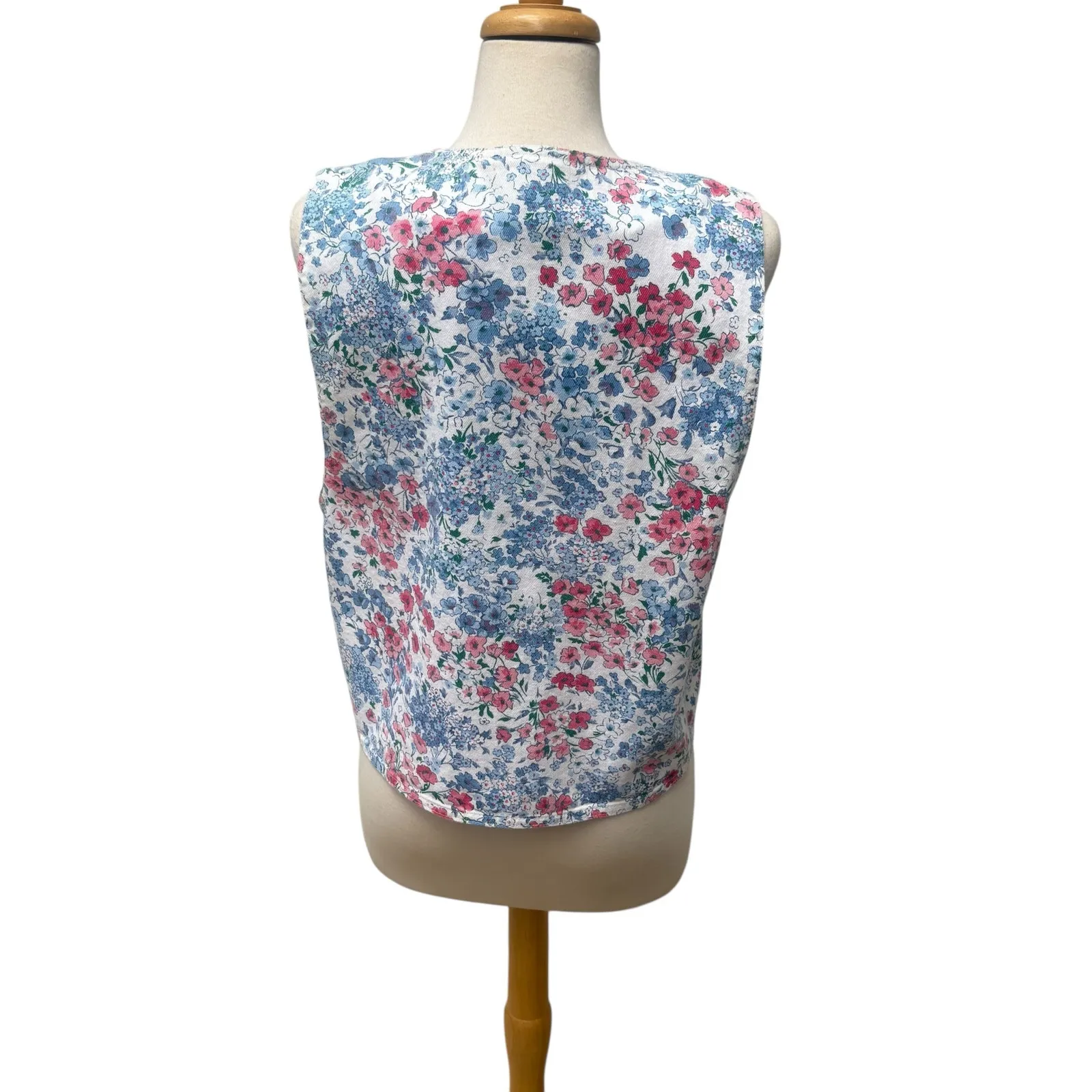 VTG Floral Denim Jean Vest Sz L Vivaldi Country Western Grandmacore Coquette Blue Size L - Image 5