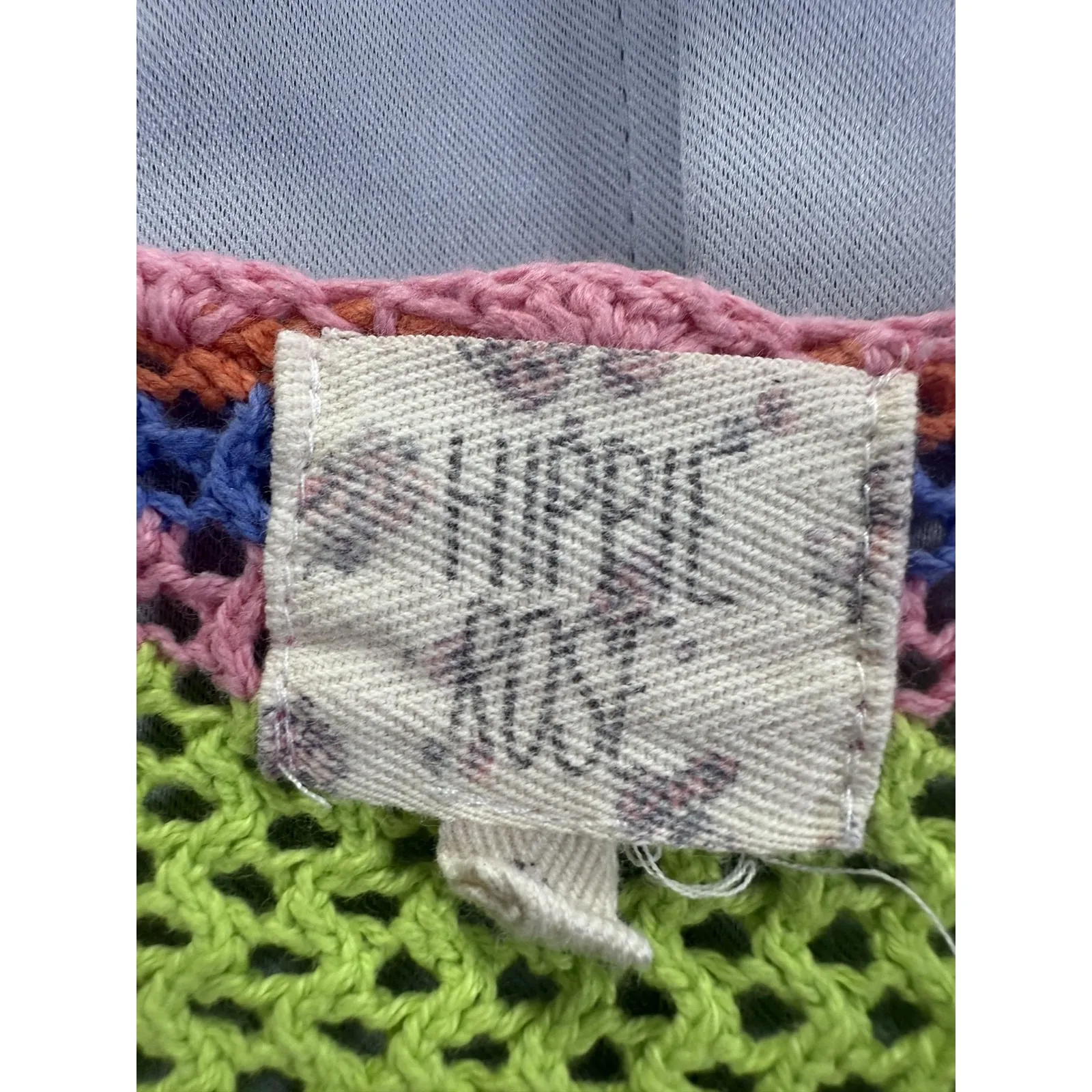 Hippie Rose Sweater Womens Large Crochet‎ Knit Boho Rainbow Pullover Y2k Retro - Image 2