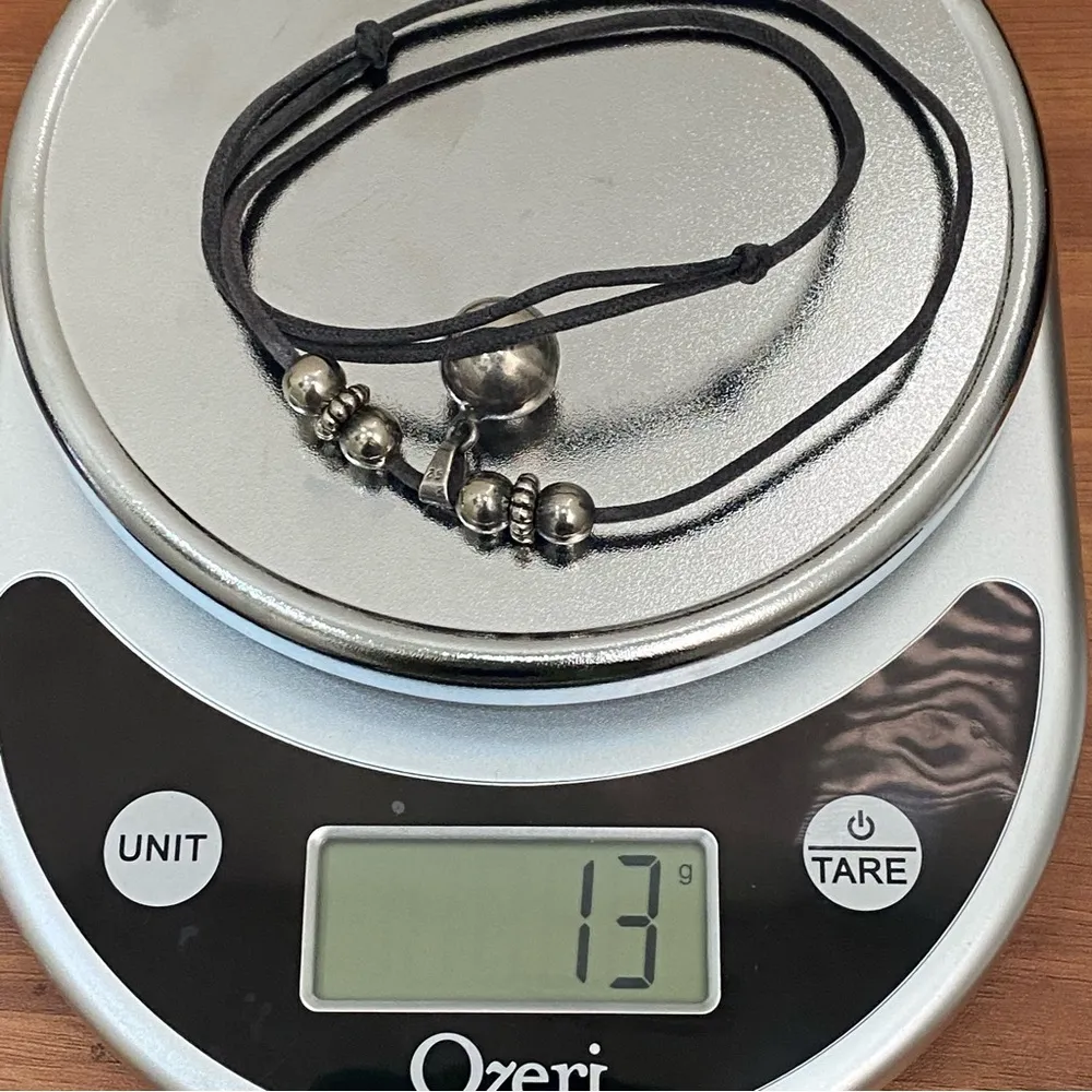 Vintage Mexican Sterling Silver Bell/Chime Ball Pendant Black Cord Necklace 13g - Image 11