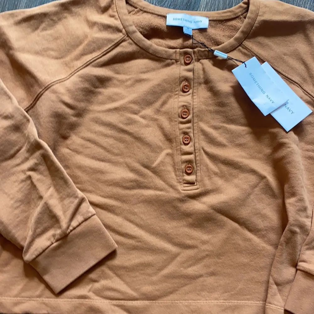 Henley Sweatshirt In Camel - Image 3