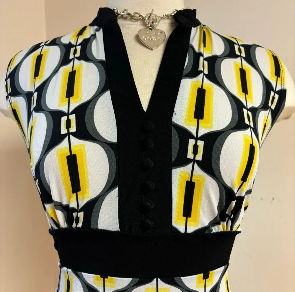 Y2K Women’s Retro Psychedelic Geometric Patterned Funky Babydoll Style Top - Image 2