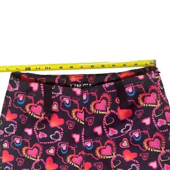 I Am Gia Size S Rylee Cropped Flare Pants Hearts Print Maximalist‎ Kawaii Rave - Image 11