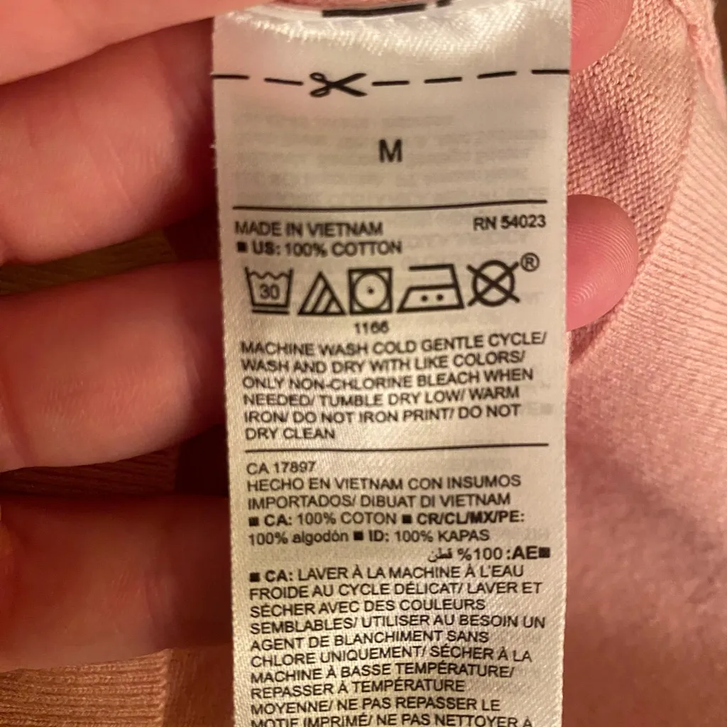 Banana Republic Light Pink Cotton V-Neck Long Sleeve Button-Up Cardigan - Image 7