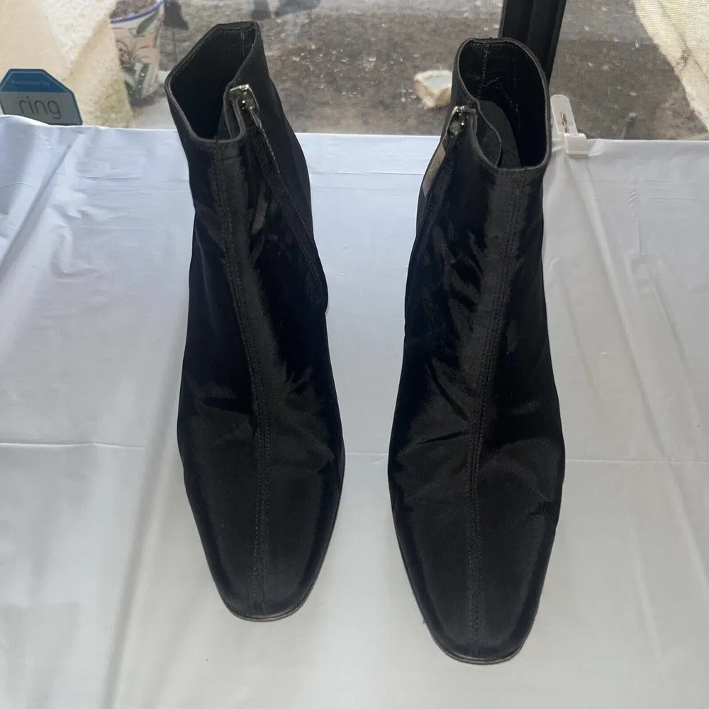 Sz 8 Enzo Angiolini Black Almond Toe Waterproof‎ Ankle Boot - Image 4