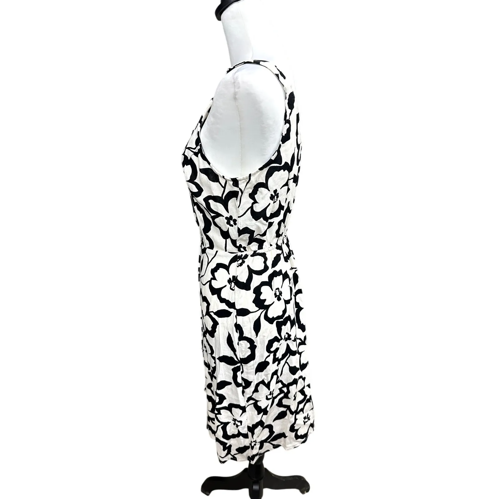 Monteau Los Angeles White Black Sleeveless Dress Large - Image 2