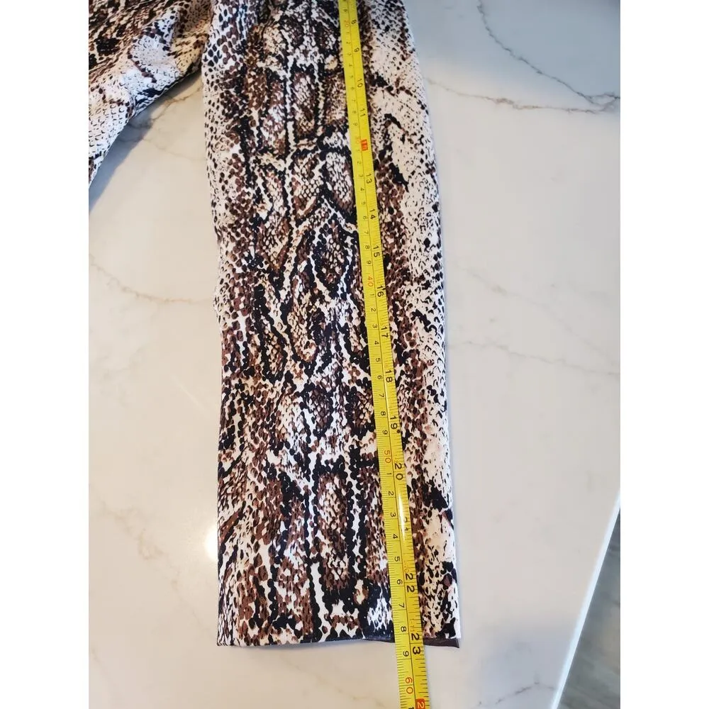 Snake Print Blazer Brown White Black Trim Size Large by aniina Dressy Business - Image 7