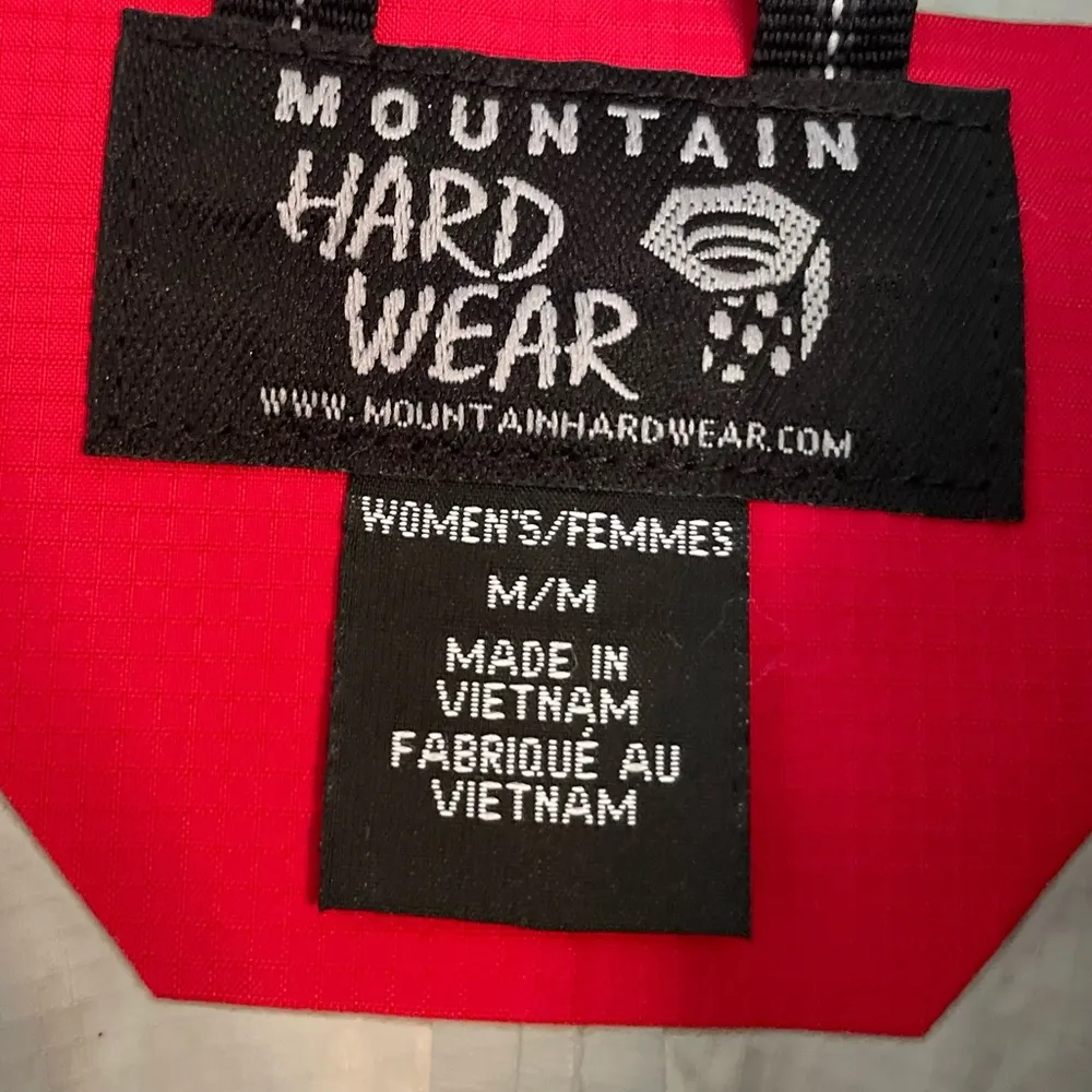 Mountain Hardware Dry Q Rain Jacket Womens Sz Medium Red Hooded Full Zip - Image 13
