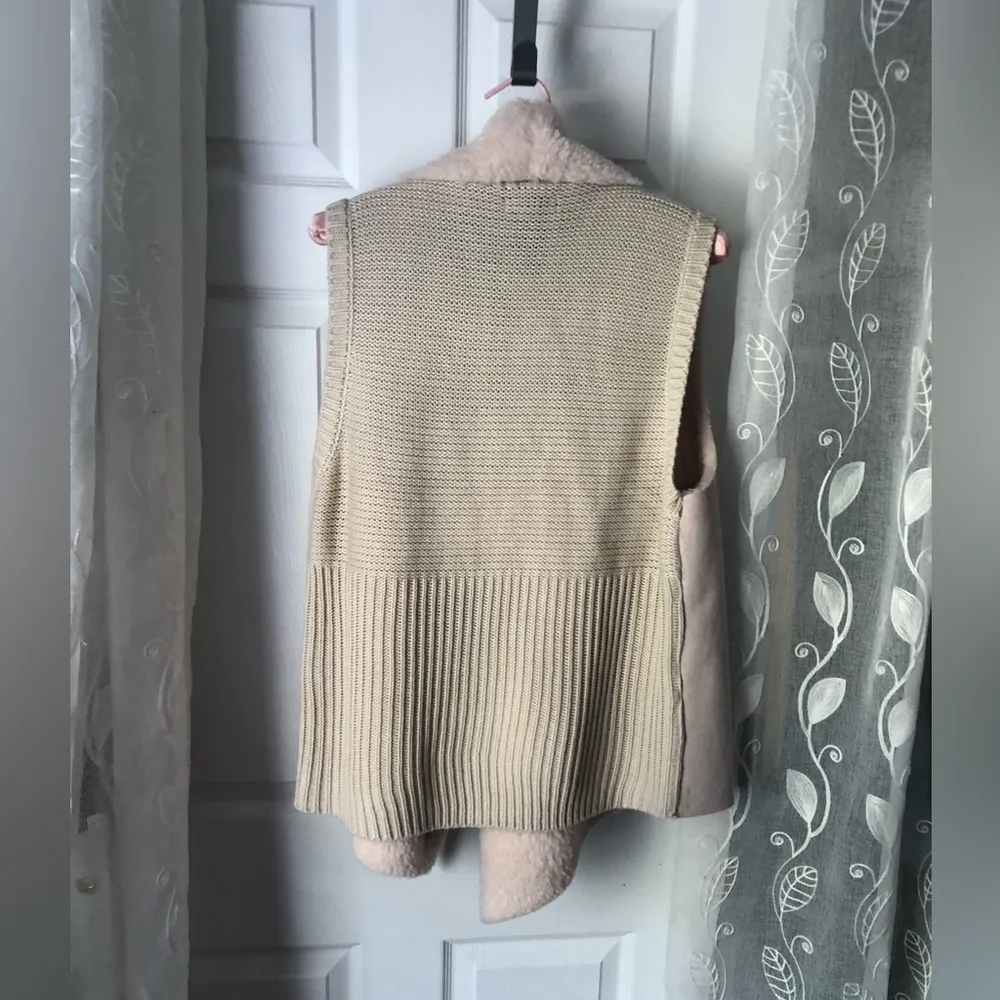 Chelsea & Theodore Faux Fur Faux Suede Drape Sweater Vest Sleeveless size XXL - Image 6