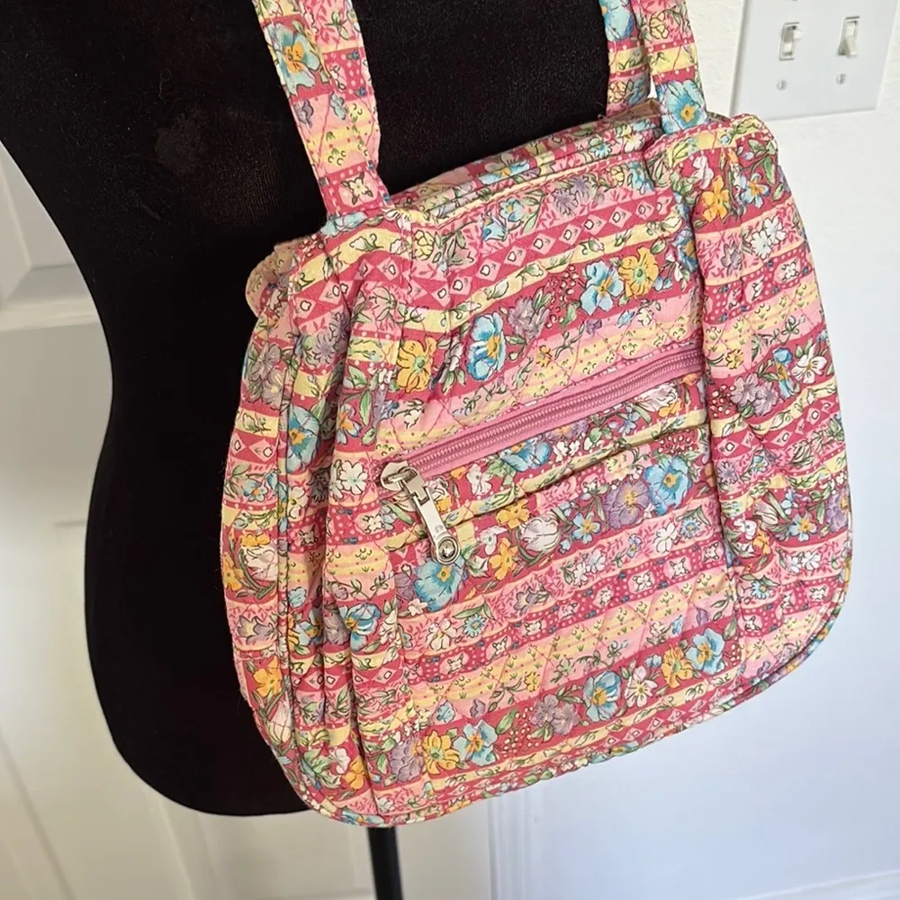 Quilted Pastel Floral Shoulder Bag - Image 2