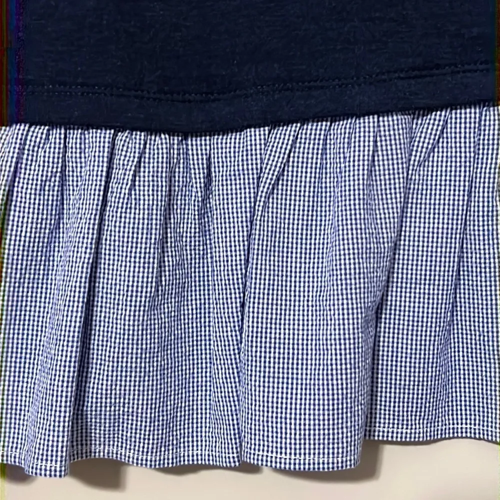 Copper Key x-small women's layered look blue top long sleeve ruffle trim bottom - Image 2