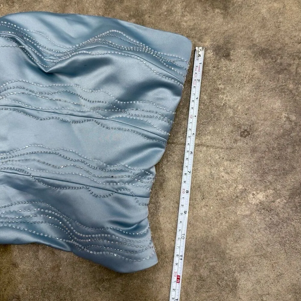 Vintage y2k rhinestone embellished beaded corset bustier top - Image 4