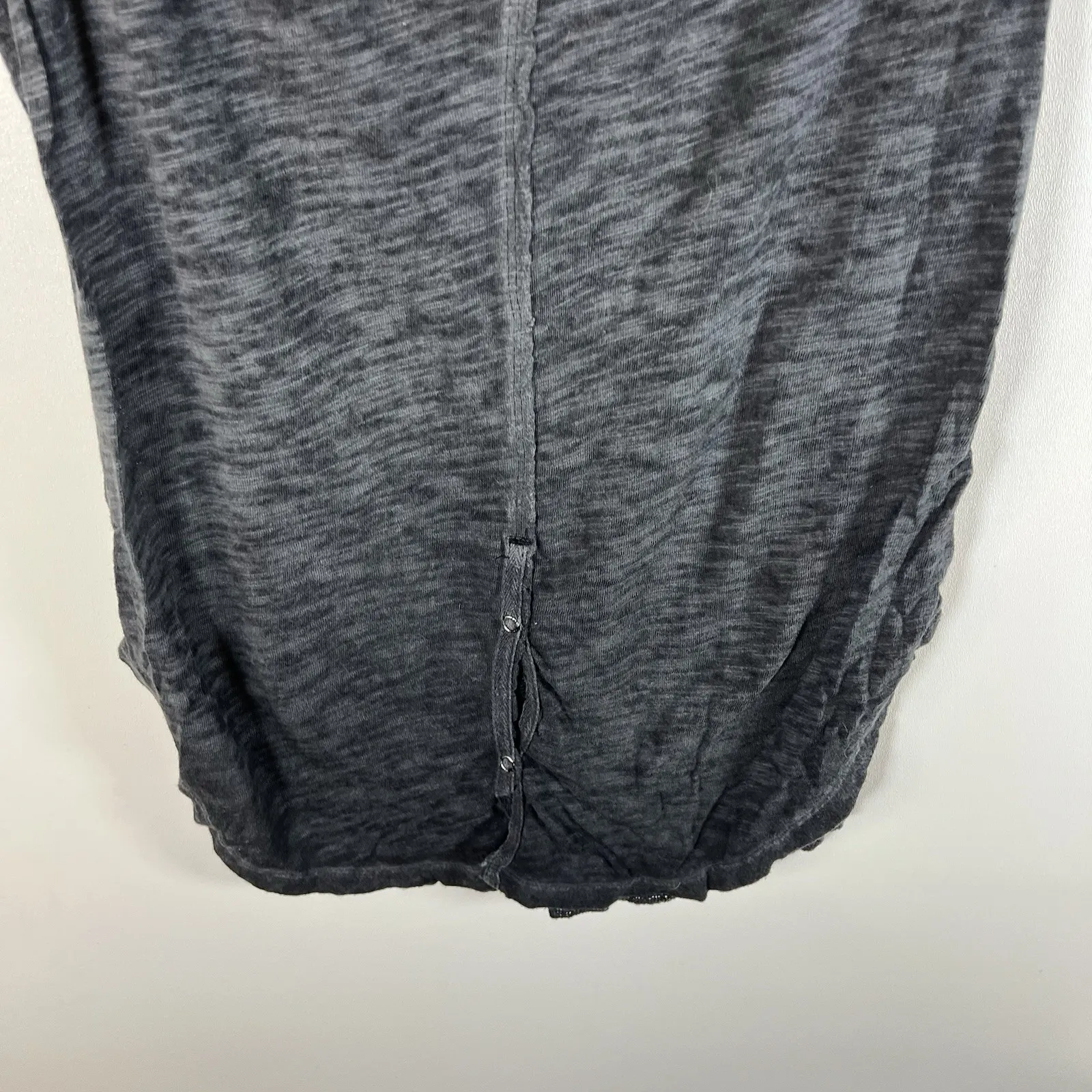 FREE PEOPLE Women M Tank‎ Crochet Lace Sleeveless Boho Hippie Gray Romantic Goth - Image 8