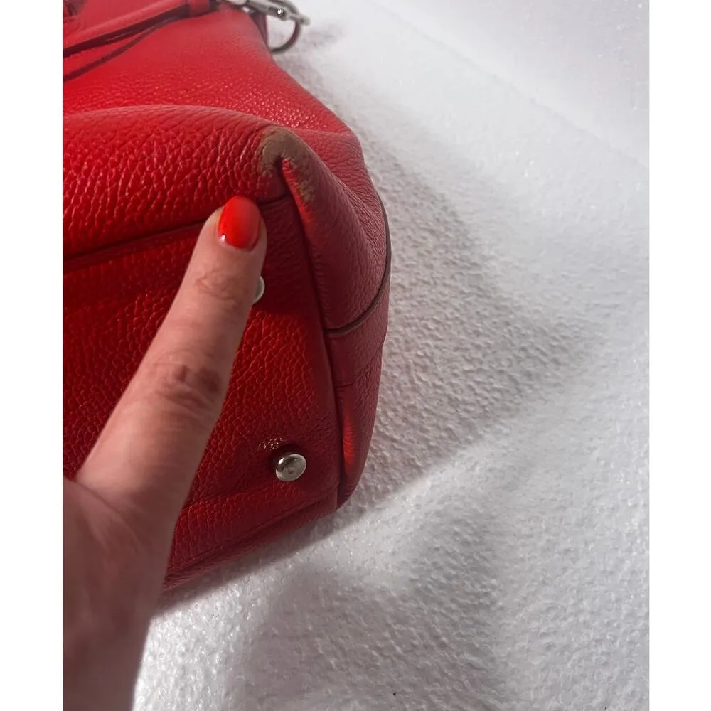 Coach Tyler Tote Pebble Leather in Cherry Red (F54687) Shoulders Handle - Image 11