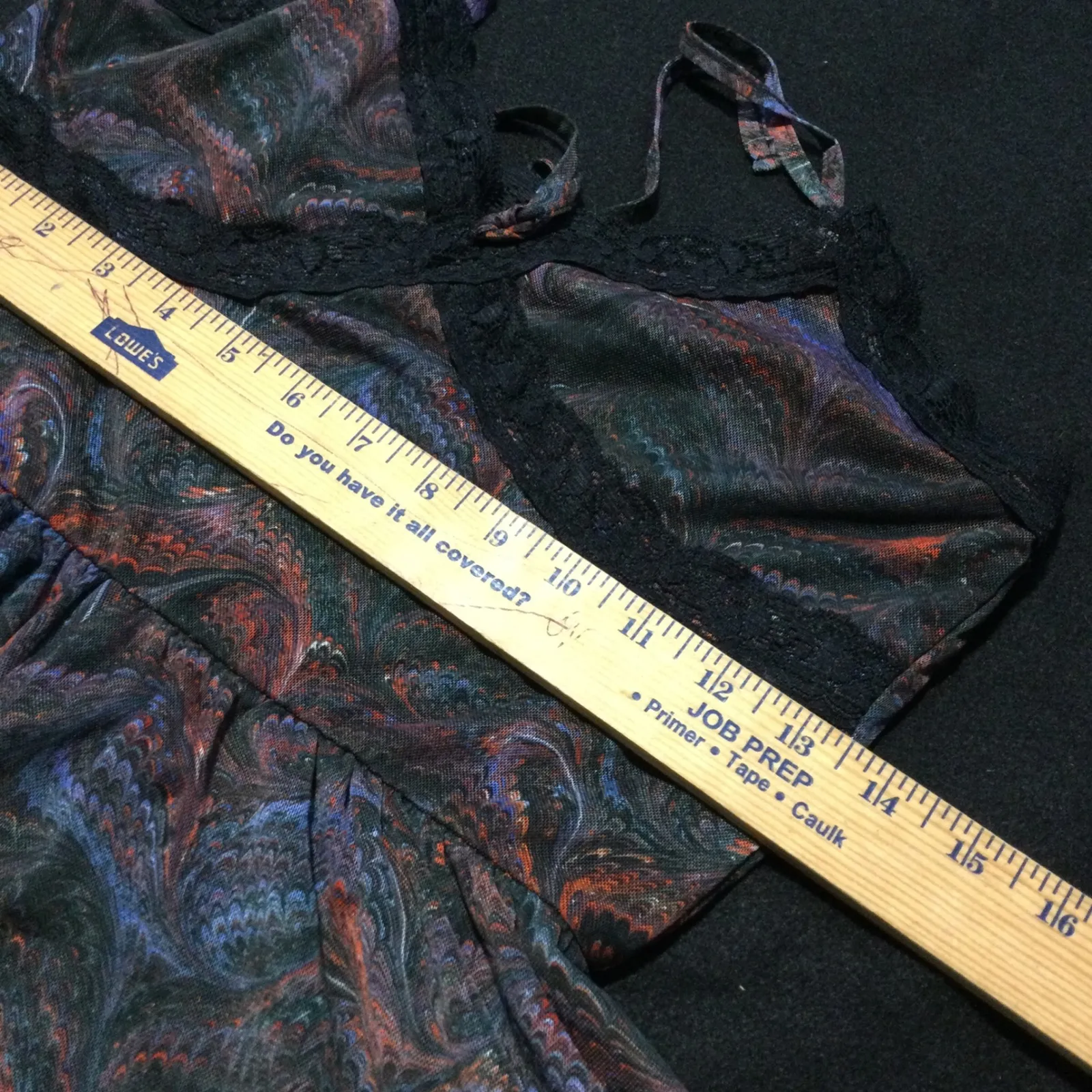 Urban Outfitters Marbled Print Lace Trim Cami Romper Shorts Women's M - Image 7