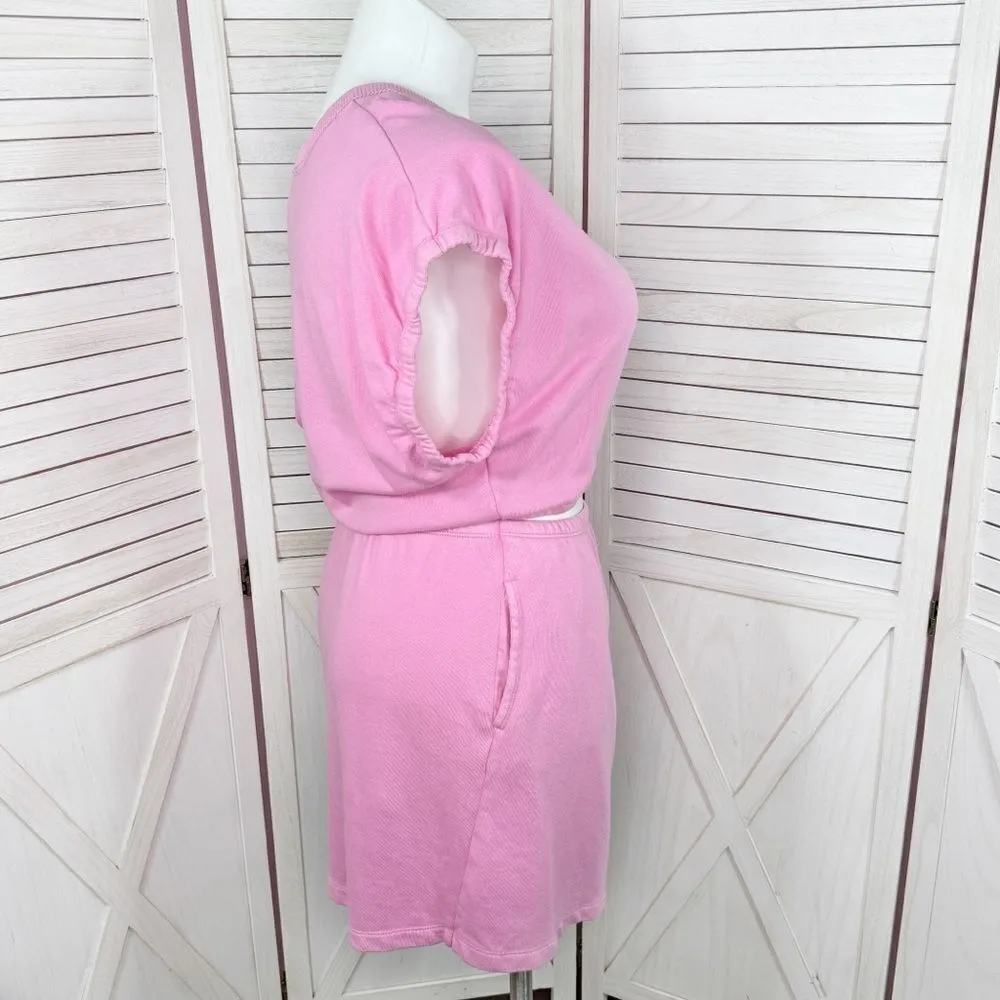 Offline by Aerie Weekend Fleece Cutout Front Casual Mini Dress Pink XXL - Image 4